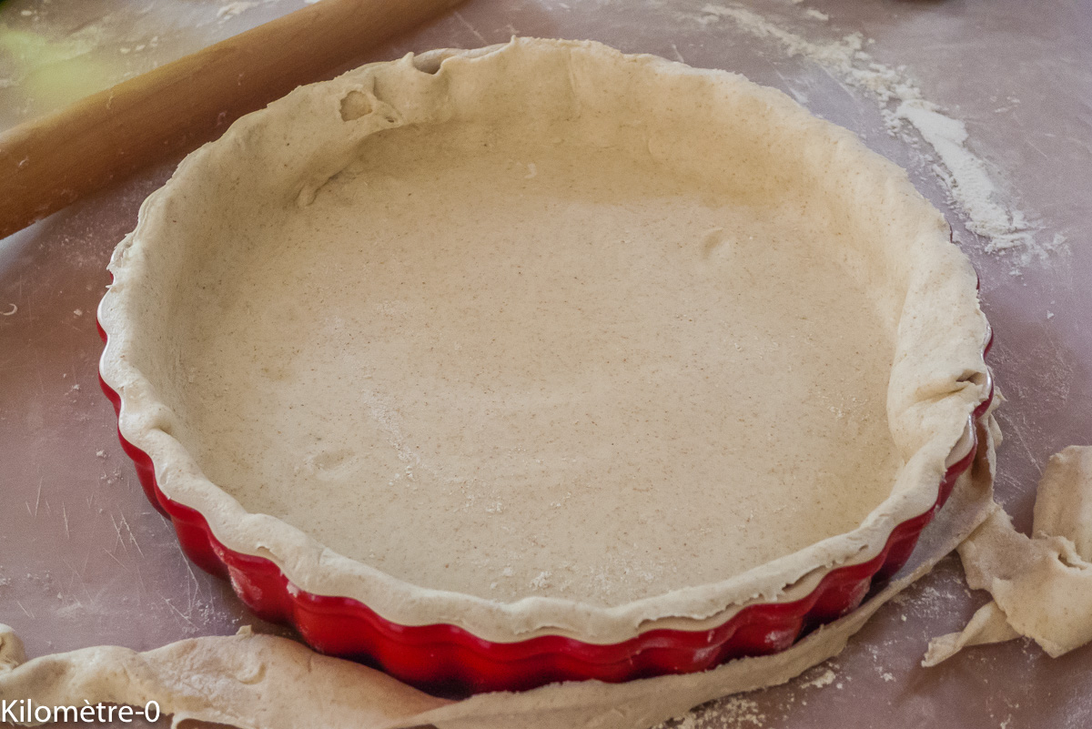 Photo de recette de pâte brisée croustillante, facile, bio, légère, rapide de Kilomètre-0, blog de cuisine réalisée à partir de produits locaux et issus de circuits courts