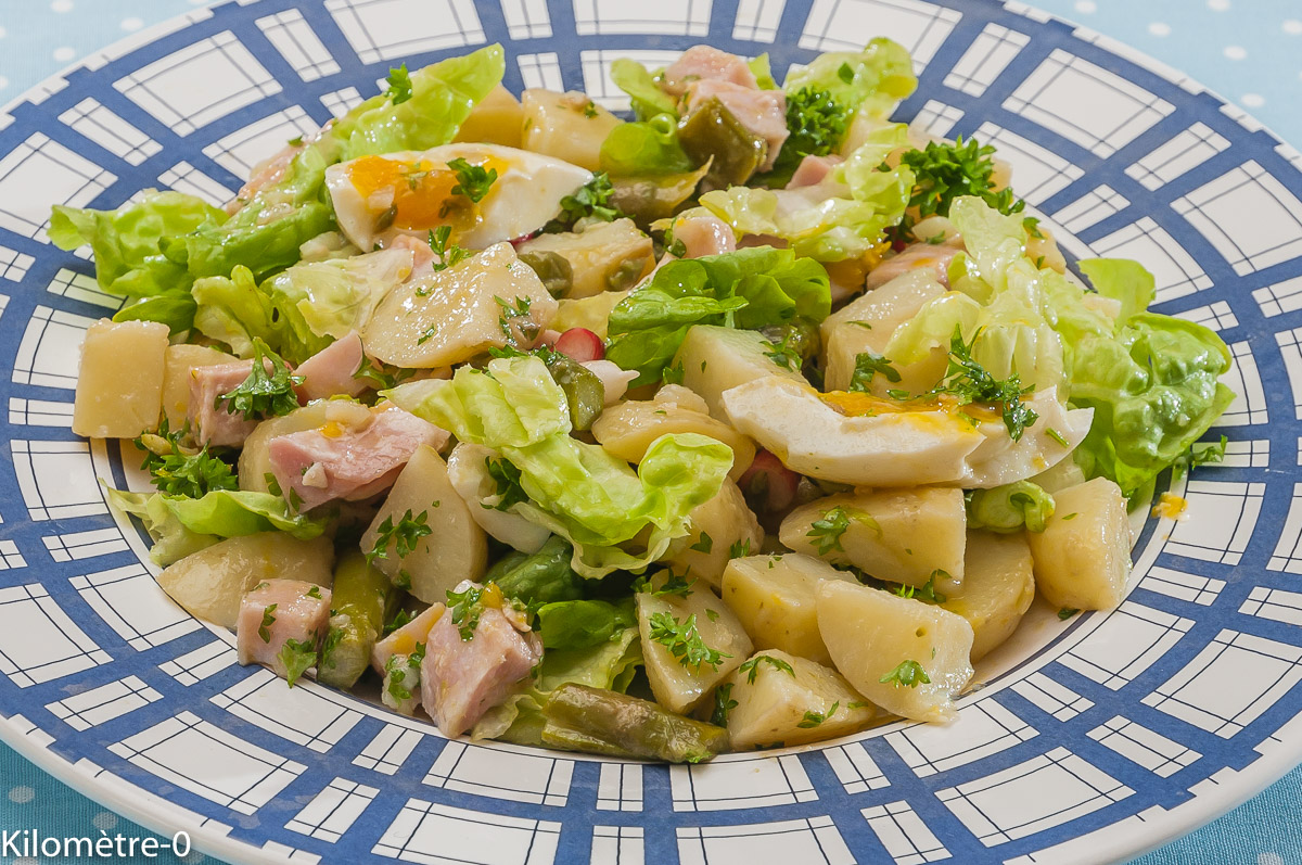 Salade De Pommes De Terre Aux Asperges Et Jambon Blanc