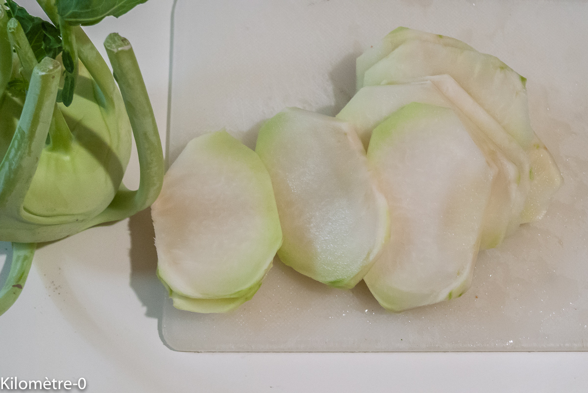 Photo de recette de chou rave bio de Kilomètre-0, blog de cuisine réalisée à partir de produits locaux et issus de circuits courts