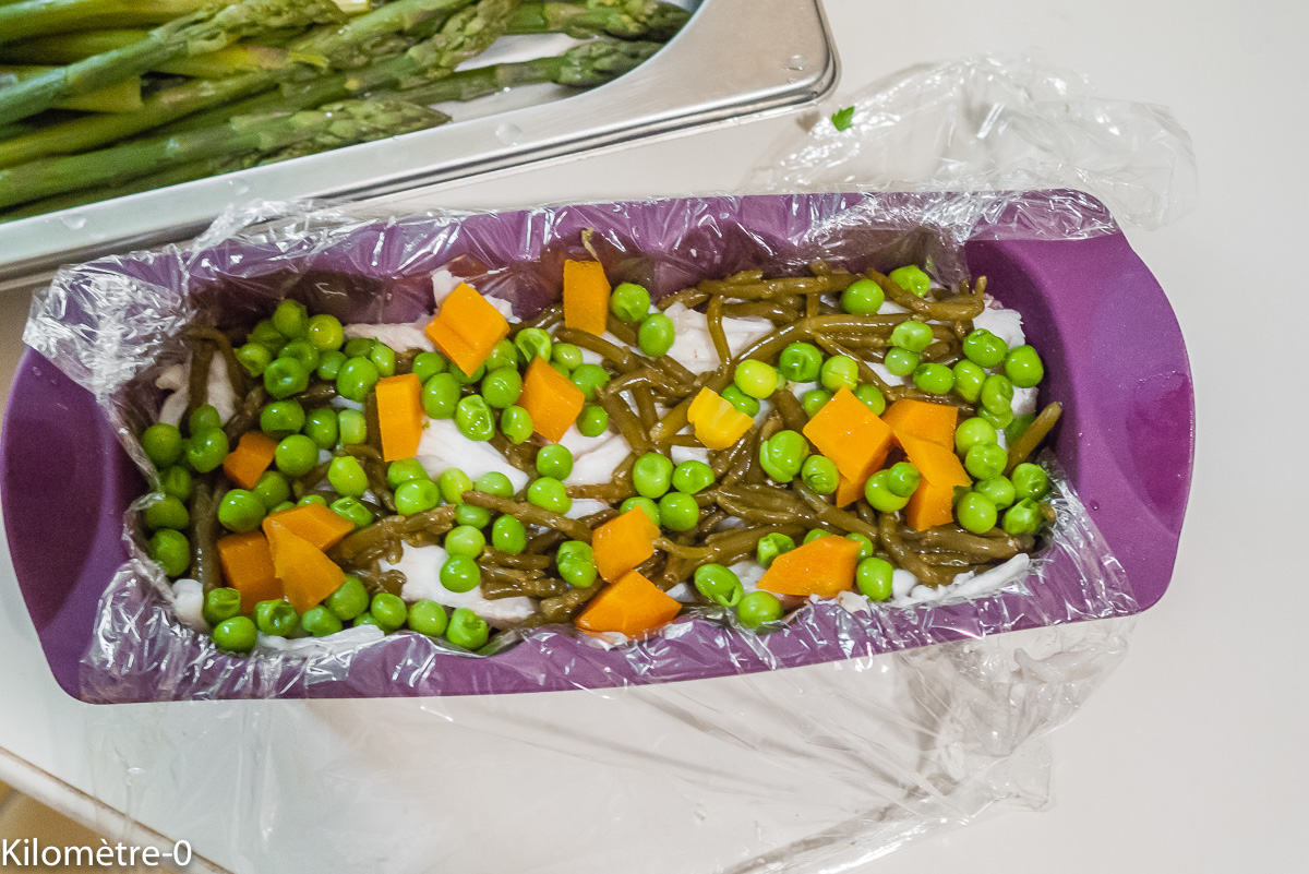 Photo de recette de terrine de raie, four vapeur de Kilomètre-0, blog de cuisine réalisée à partir de produits locaux et issus de circuits courts