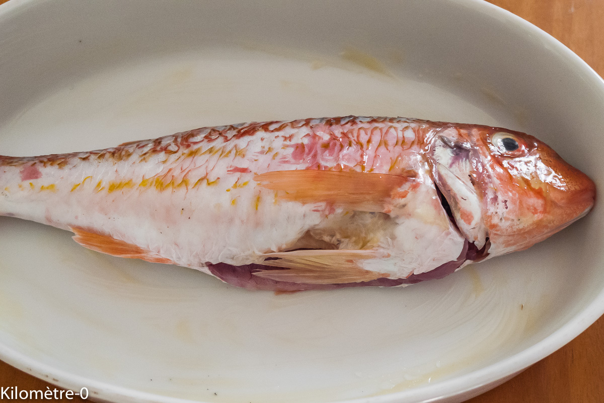 Photo de recette de rouget, poisson, four, facile, léger, rapide de Kilomètre-0, blog de cuisine réalisée à partir de produits locaux et issus de circuits courts