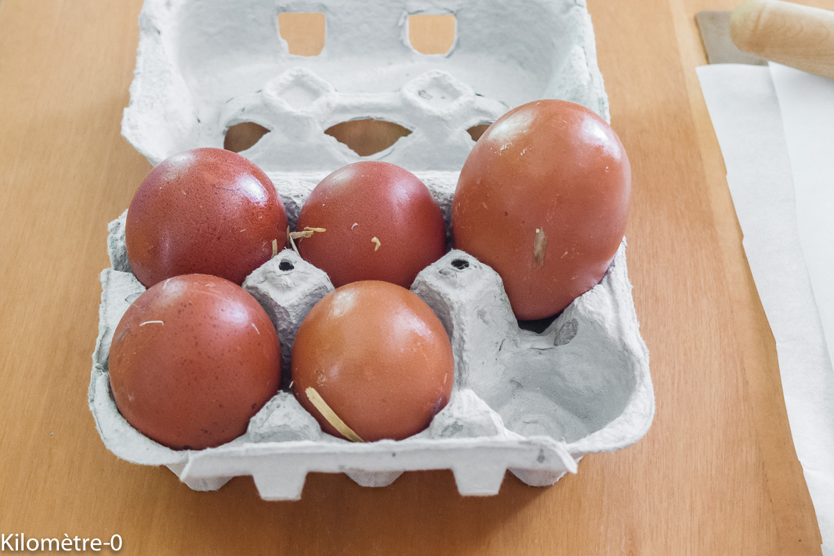 Photo de recette d'oeufs de Kilomètre-0, blog de cuisine réalisée à partir de produits locaux et issus de circuits courts