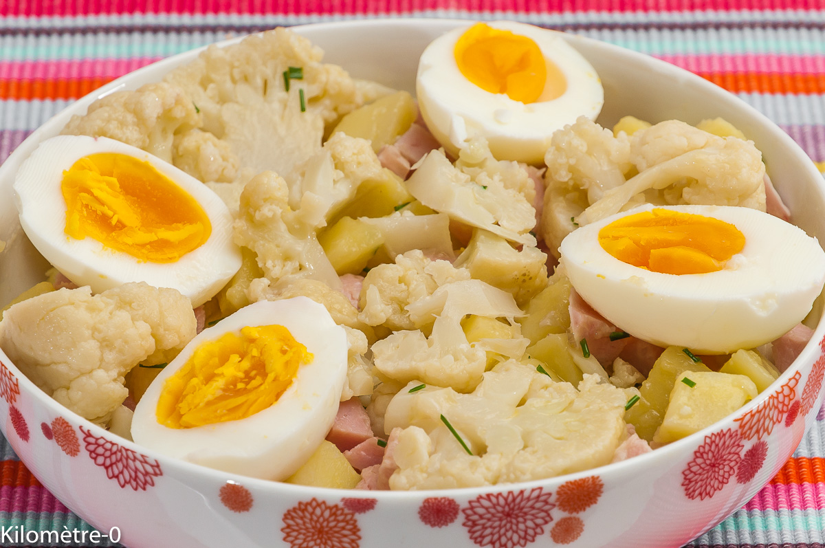 Salade De Pomme De Terre Au Chou Fleur Et Au Jambon Kilometre 0