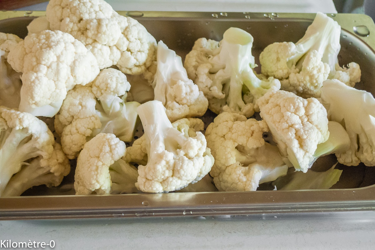 Photo de recette de chou fleur de Kilomètre-0, blog de cuisine réalisée à partir de produits locaux et issus de circuits courts