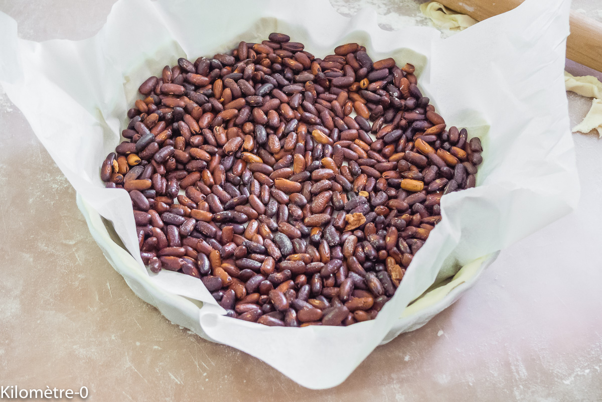 Photo de recette de pâte cuite à blanc, facile, bio de Kilomètre-0, blog de cuisine réalisée à partir de produits locaux et issus de circuits courts