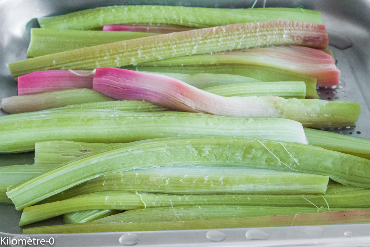 Photo de recette de rhubarbe, four vapeur de Kilomètre-0, blog de cuisine réalisée à partir de produits locaux et issus de circuits courts