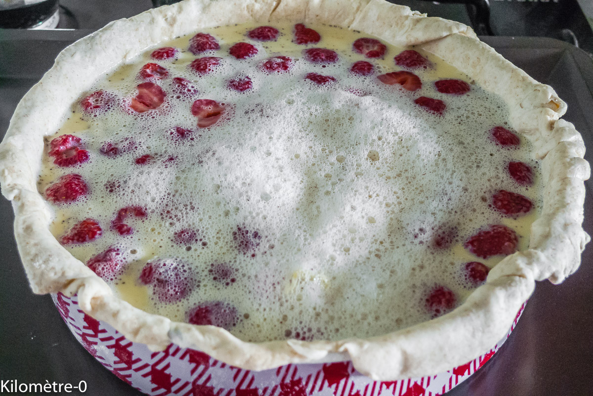 Photo de recette de flan, fraises de Kilomètre-0, blog de cuisine réalisée à partir de produits locaux et issus de circuits courts