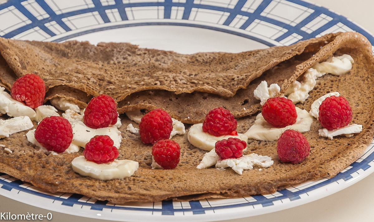 Photo de recette de galette, chèvre frais, framboises, facile, bio de Kilomètre-0, blog de cuisine réalisée à partir de produits locaux et issus de circuits courts