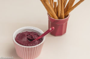 Photo de recette de dip, betterave rouge, facile, rapide, bio de Kilomètre-0, blog de cuisine réalisée à partir de produits locaux et issus de circuits courts