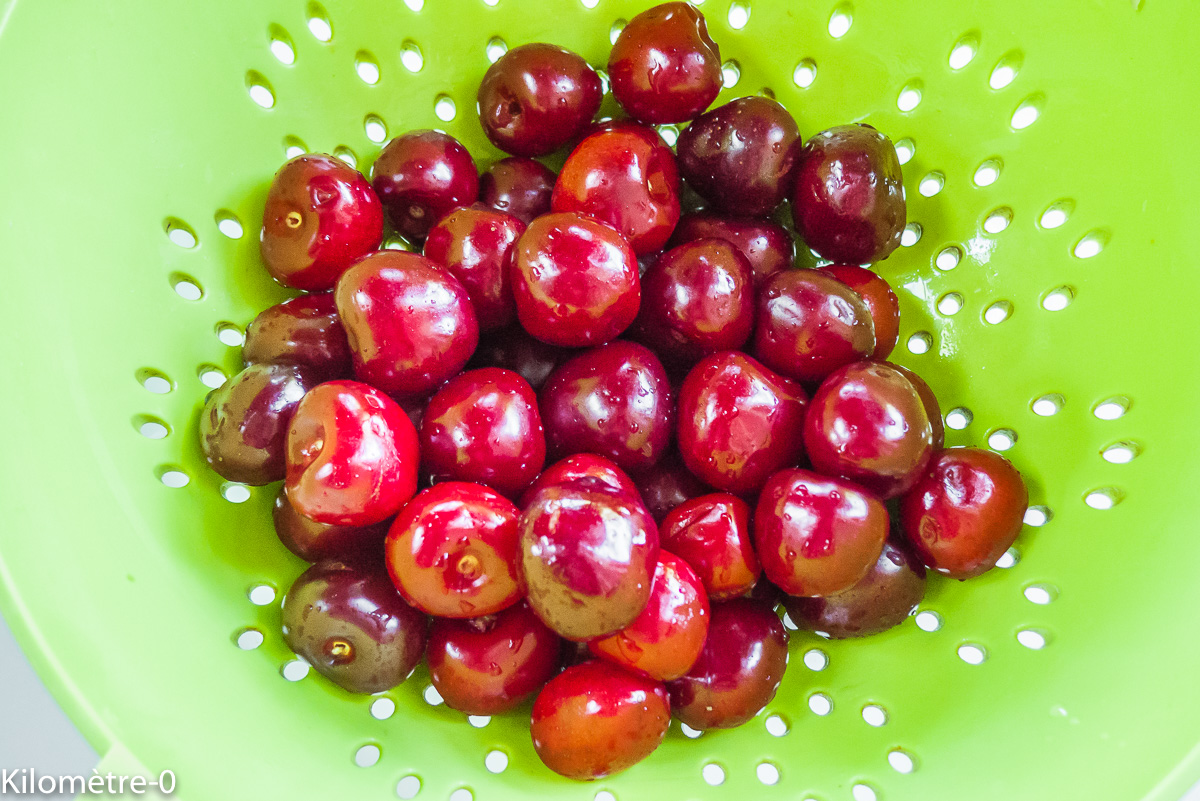 Photo de recette de cerises de Kilomètre-0, blog de cuisine réalisée à partir de produits locaux et issus de circuits courts
