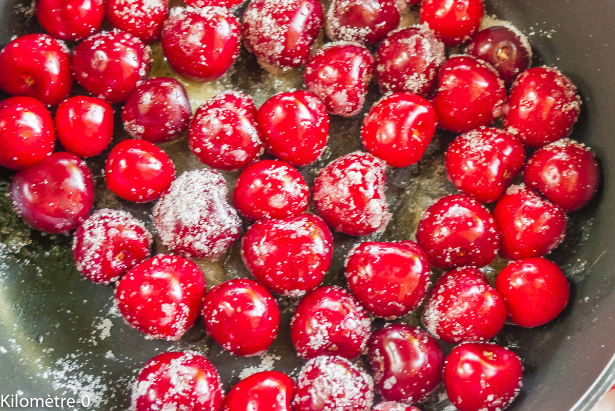 Photo de recette de cerises de Kilomètre-0, blog de cuisine réalisée à partir de produits locaux et issus de circuits courts