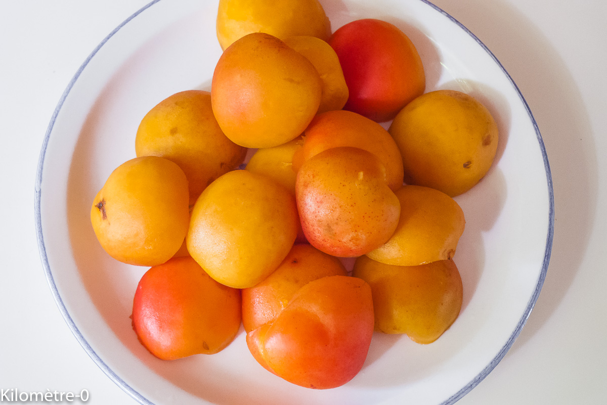 Photo de recette d'abricots de Kilomètre-0, blog de cuisine réalisée à partir de produits locaux et issus de circuits courts