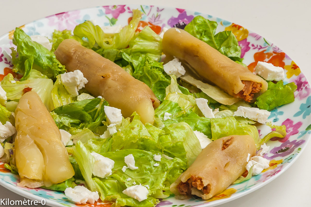 Photo de recette de salade, poivron, fêta de Kilomètre-0, blog de cuisine réalisée à partir de produits locaux et issus de circuits courts