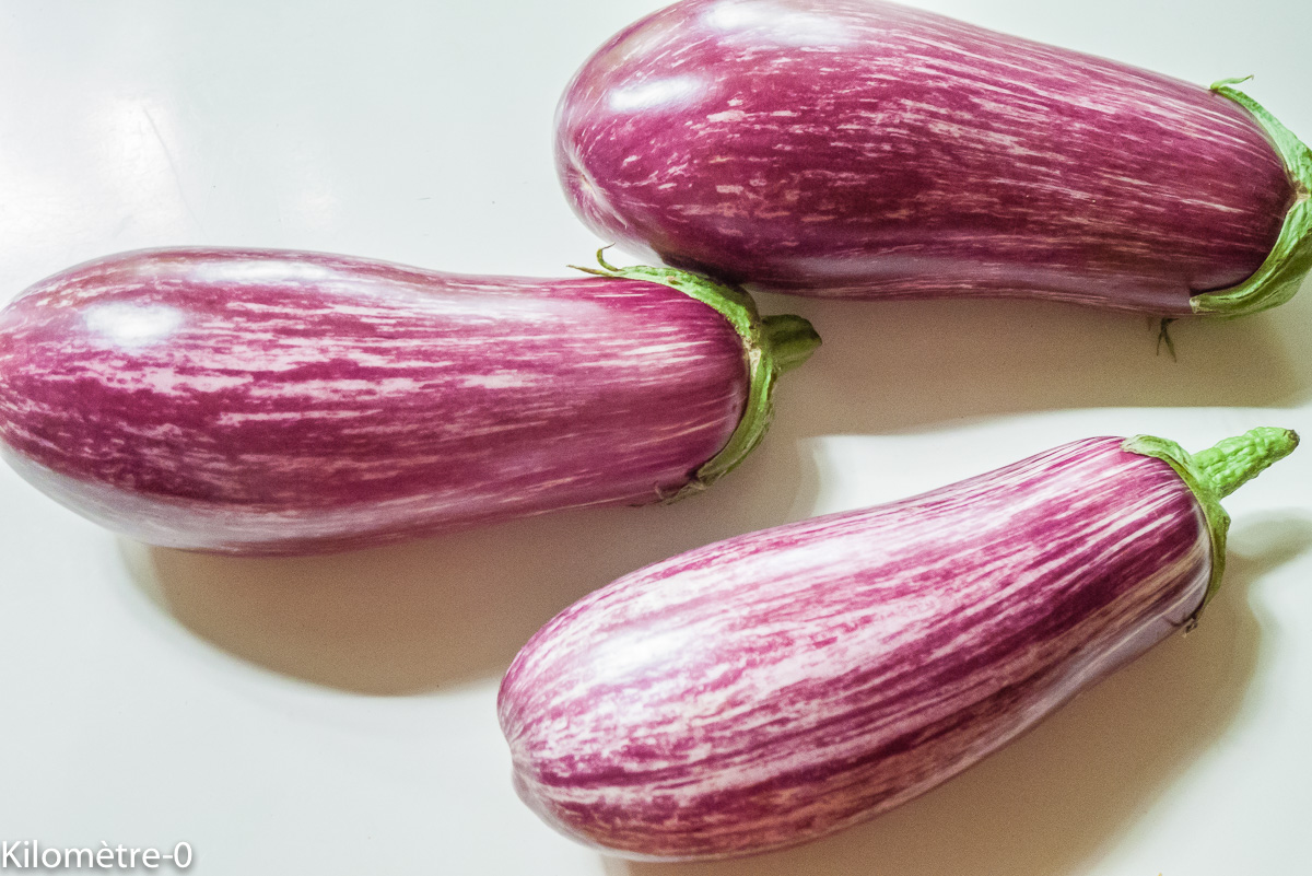 Photo de recette d'aubergine de Kilomètre-0, blog de cuisine réalisée à partir de produits locaux et issus de circuits courts