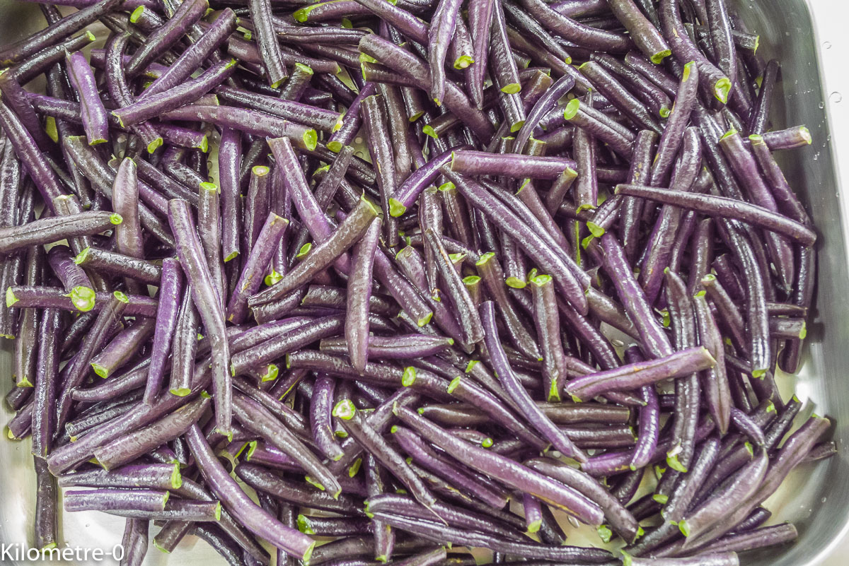 Photo de recette de haricots verts, four vapeur de Kilomètre-0, blog de cuisine réalisée à partir de produits locaux et issus de circuits courts