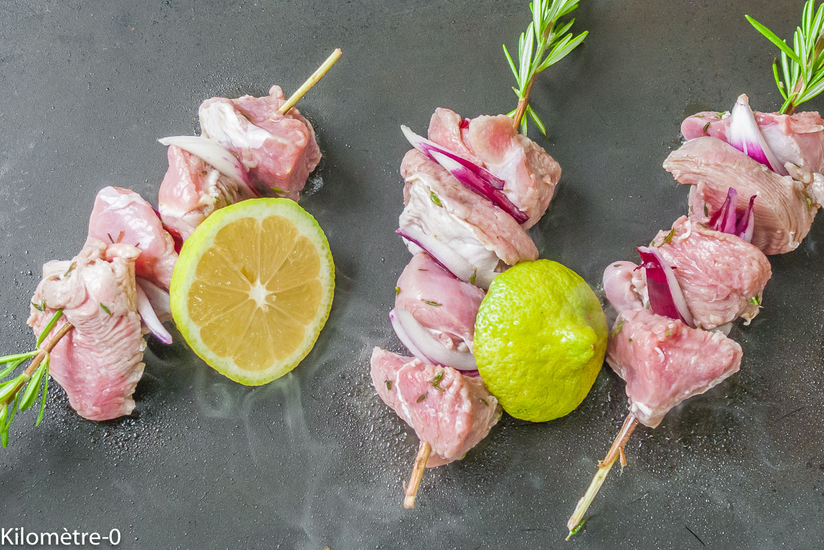 Photo de recette de grillade, sot l'y laisse, brochette, citron de Kilomètre-0, blog de cuisine réalisée à partir de produits locaux et issus de circuits courts