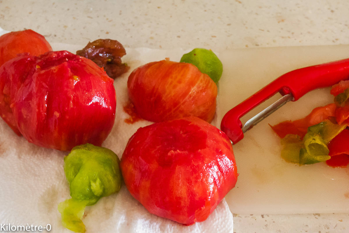 Photo de recette de tomates, bio de Kilomètre-0, blog de cuisine réalisée à partir de produits locaux et issus de circuits courts