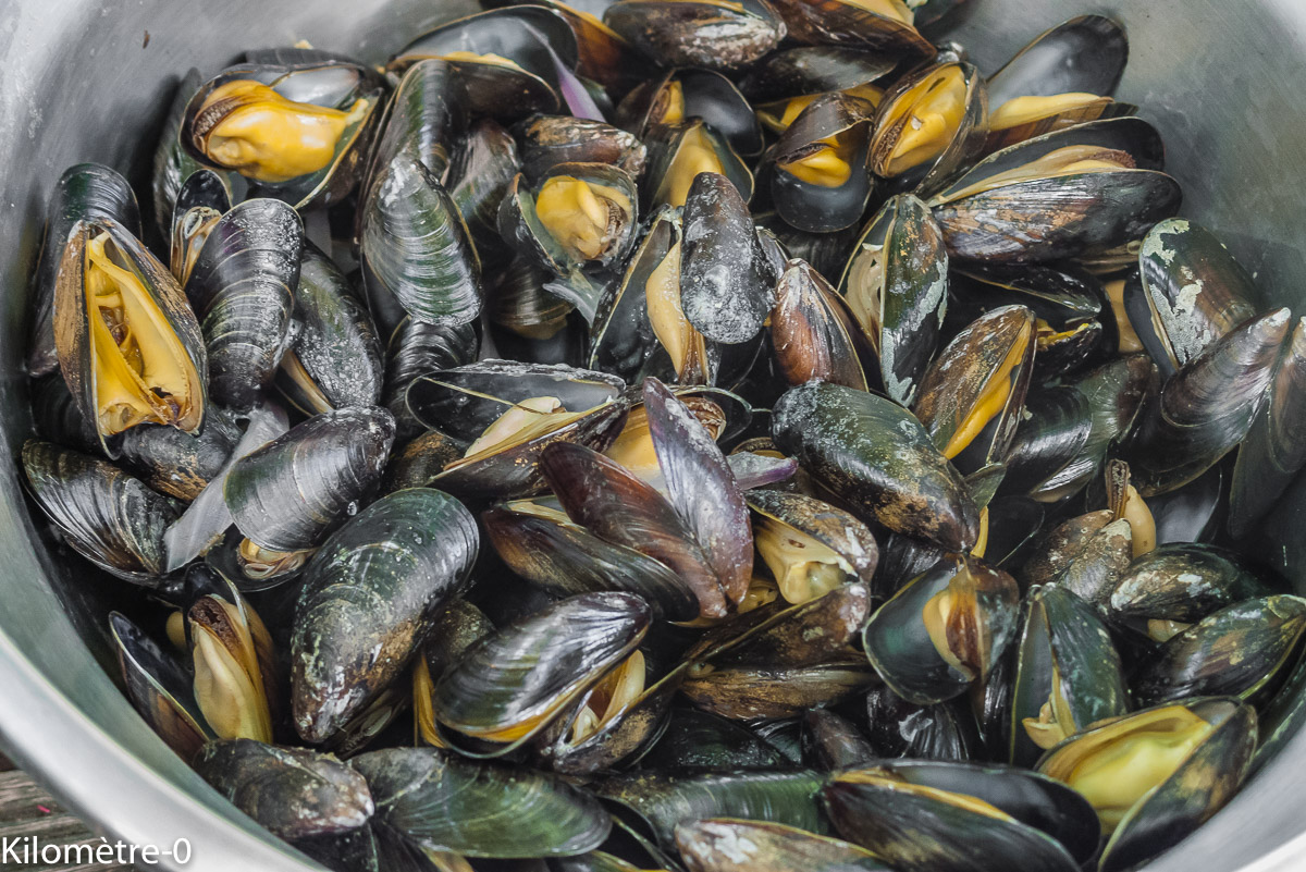 Photo de recette de moules de Kilomètre-0, blog de cuisine réalisée à partir de produits locaux et issus de circuits courts