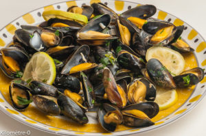 Photo de recette de moules, citron de  Kilomètre-0, blog de cuisine réalisée à partir de produits locaux et issus de circuits courts