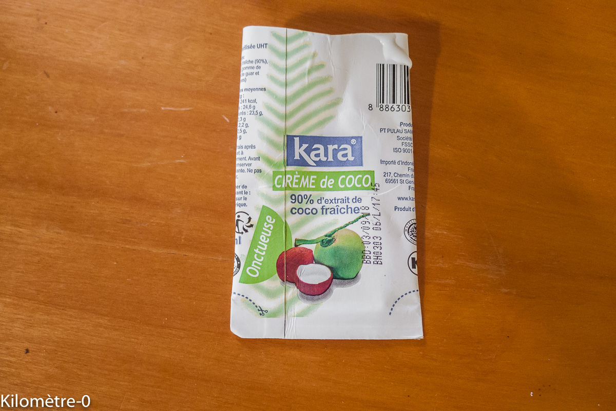 Photo de recette de crème de coco, recette de Kilomètre-0, blog de cuisine réalisée à partir de produits locaux et issus de circuits courts