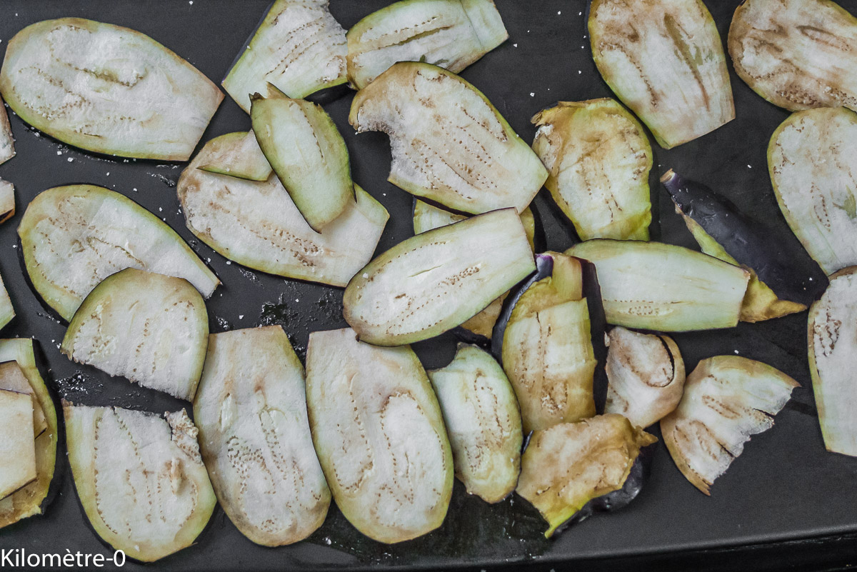 Photo de recette d'aubergines grillées de Kilomètre-0, blog de cuisine réalisée à partir de produits locaux et issus de circuits courts