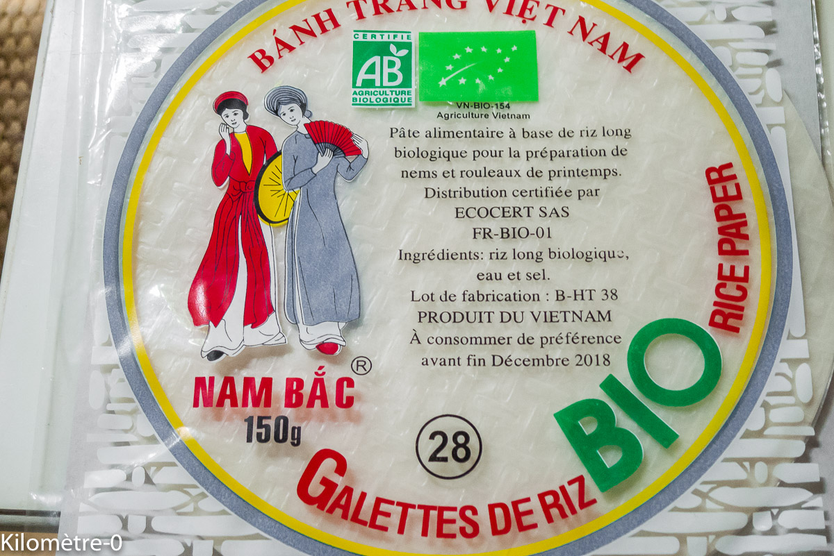 Photo de recette de feuilles de riz de Kilomètre-0, blog de cuisine réalisée à partir de produits locaux et issus de circuits courts