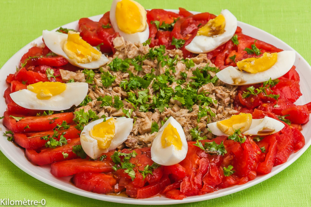 Photo de recette de salade de thon aux oeufs bio de Kilomètre-0, blog de cuisine réalisée à partir de produits locaux et issus de circuits courts
