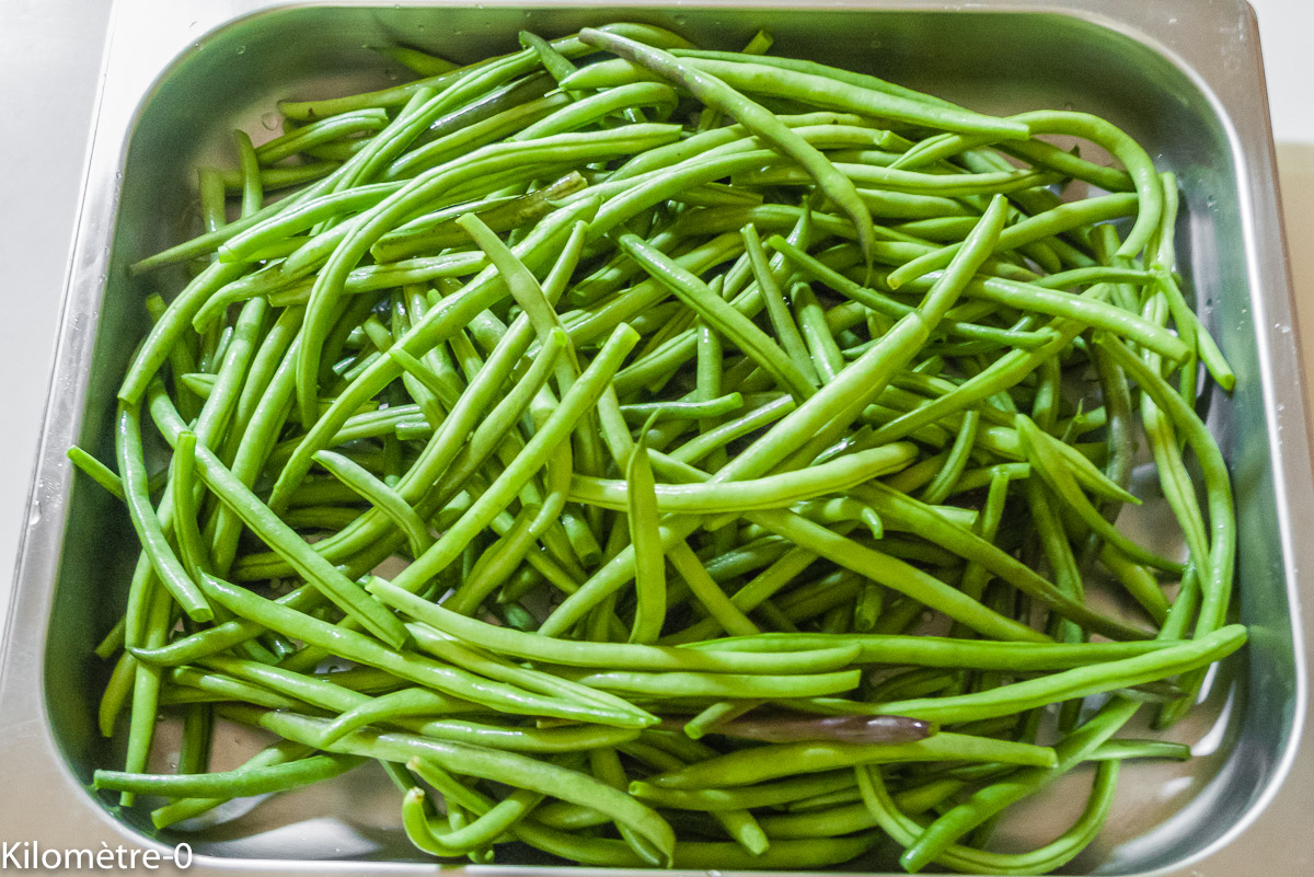 Photo de recette de haricots verts de Kilomètre-0, blog de cuisine réalisée à partir de produits locaux et issus de circuits courts