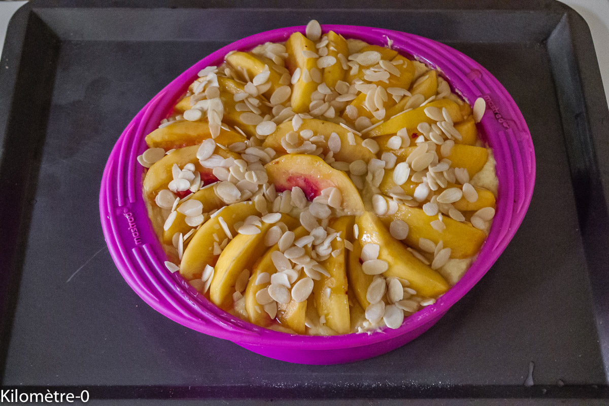 Photo de recette de gâteau à la ricotta et aux nectarines de Kilomètre-0, blog de cuisine réalisée à partir de produits locaux et issus de circuits courts