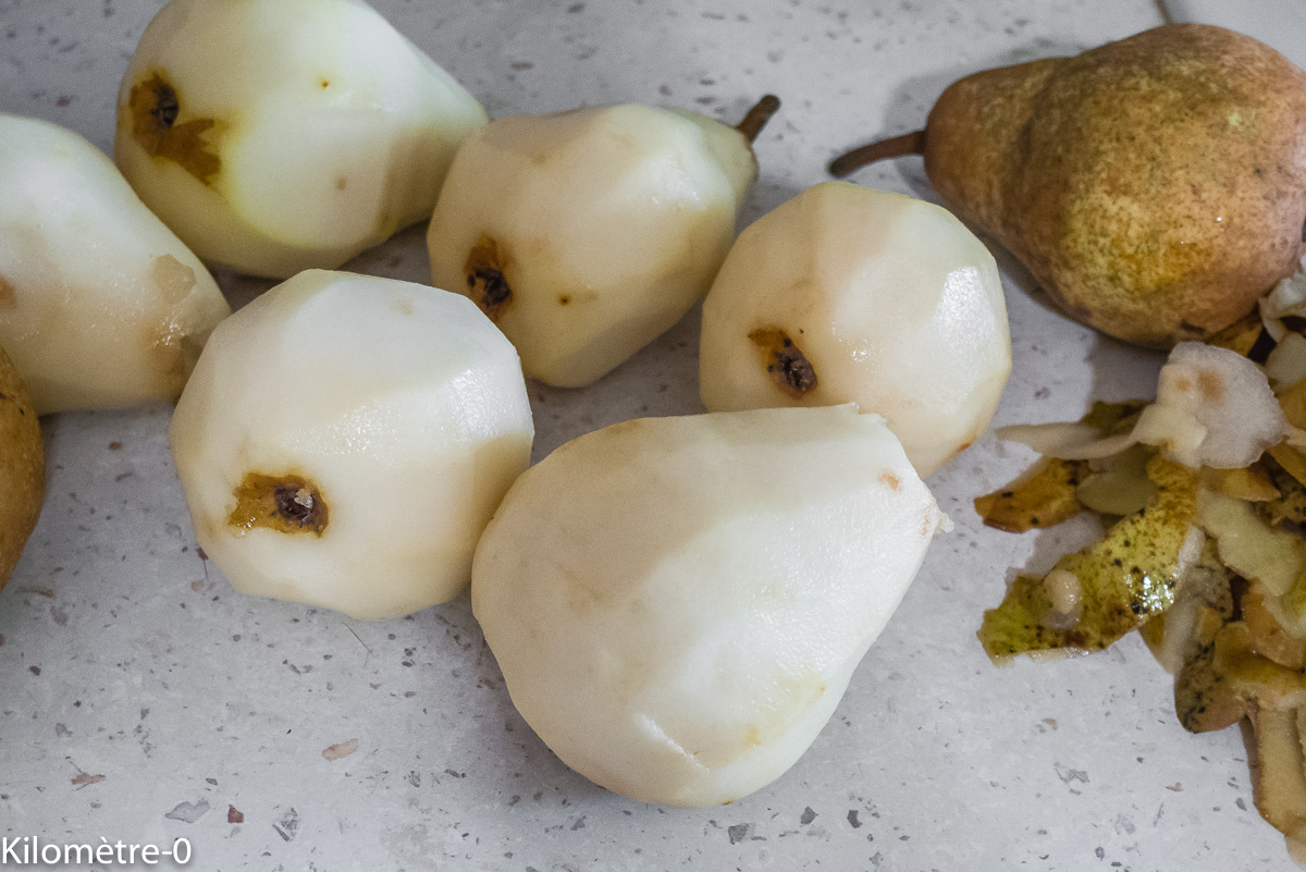 Photo de recette de poires bio de Kilomètre-0, blog de cuisine réalisée à partir de produits locaux et issus de circuits courts
