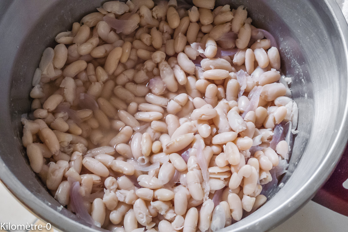 Photo de recette de cuisine vendéenne, jambon, mogettes de Kilomètre-0, blog de cuisine réalisée à partir de produits locaux et issus de circuits courts