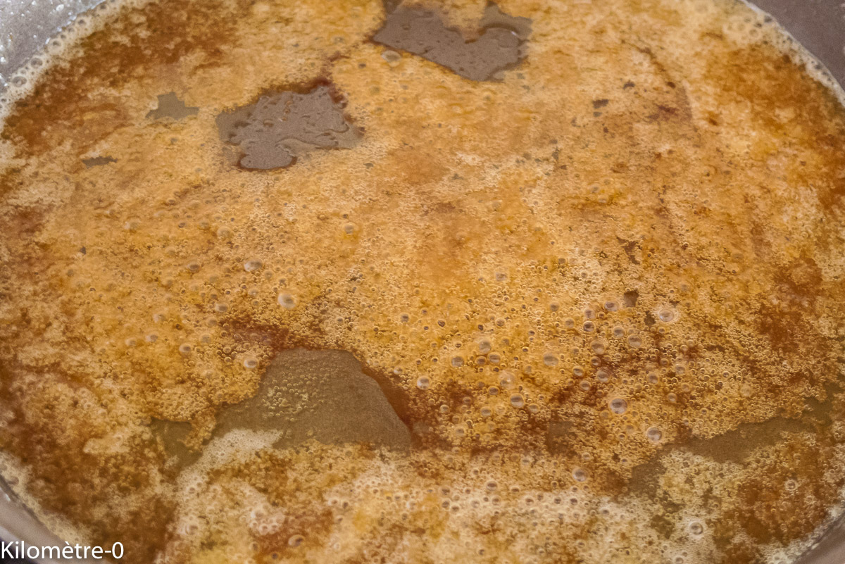 Photo de recette de caramel de Kilomètre-0, blog de cuisine réalisée à partir de produits locaux et issus de circuits courts