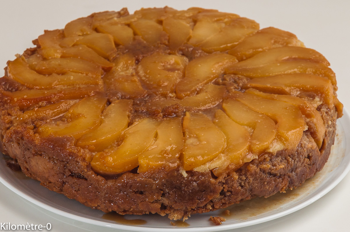 Photo de recette de gâteau renversé, poires, bio de Kilomètre-0, blog de cuisine réalisée à partir de produits locaux et issus de circuits courts