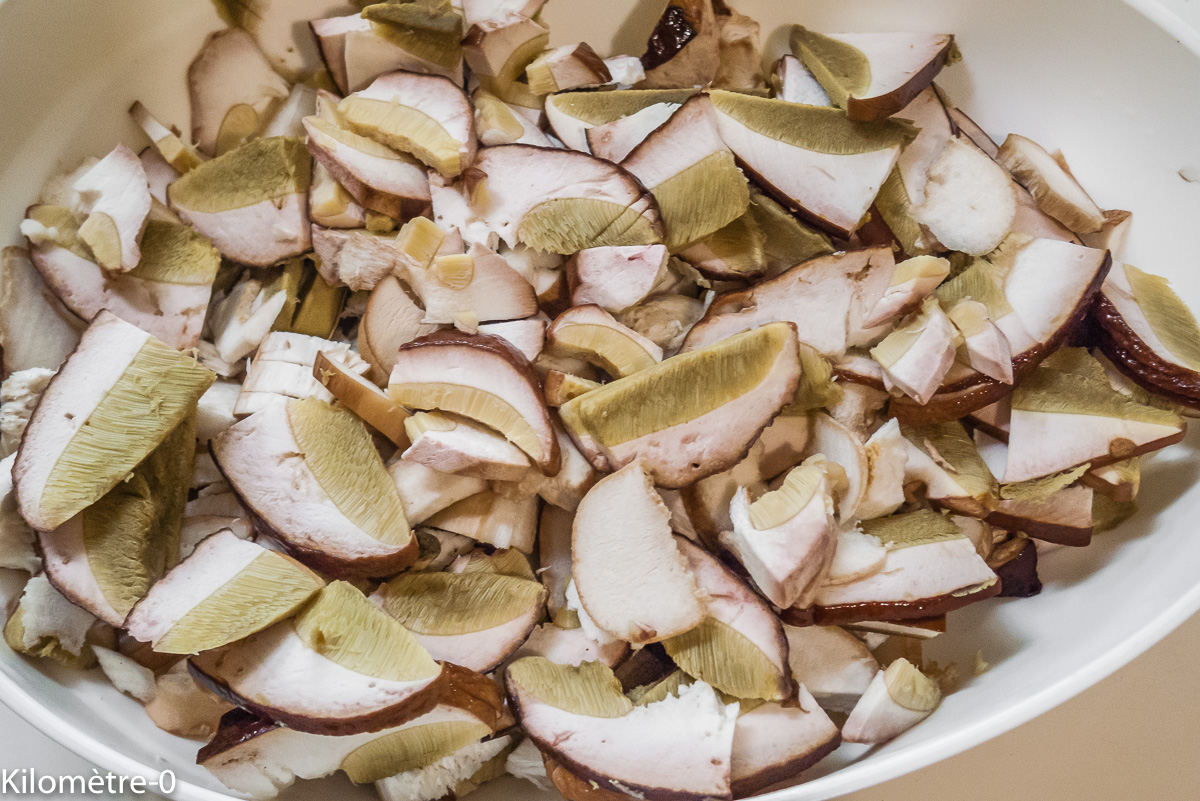Photo de recette de cèpes de Kilomètre-0, blog de cuisine réalisée à partir de produits locaux et issus de circuits courts