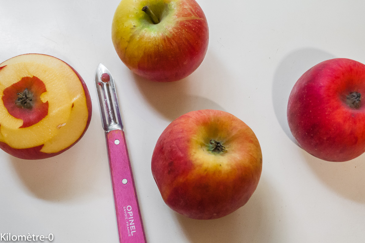 Photo de recette de pommes, pirouette, bio de Kilomètre-0, blog de cuisine réalisée à partir de produits locaux et issus de circuits courts