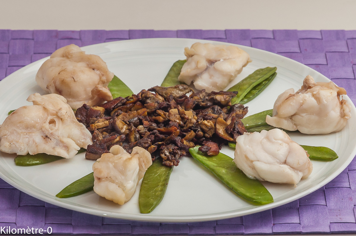 Photo de recette de lotte champignons de Kilomètre-0, blog de cuisine réalisée à partir de produits locaux et issus de circuits courts