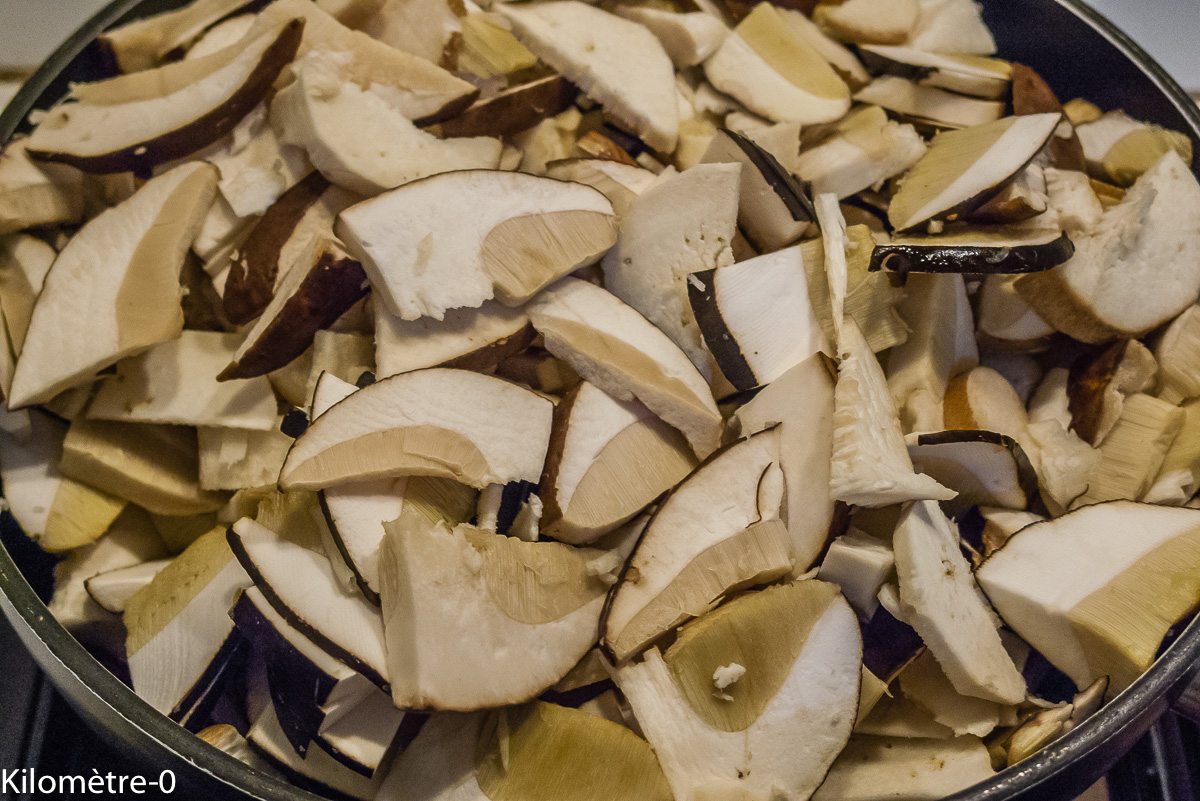 Photo de recette de cèpes de Kilomètre-0, blog de cuisine réalisée à partir de produits locaux et issus de circuits courts