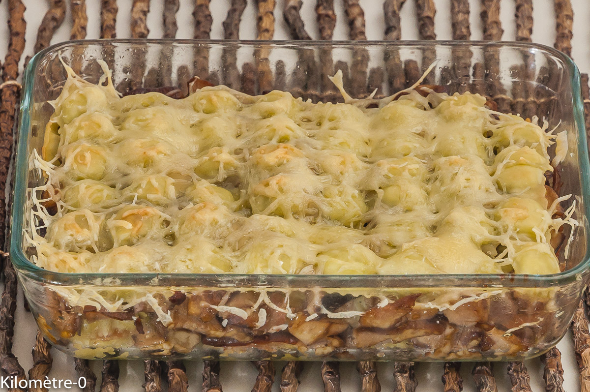 Photo de recette de lasagnes, ravioles, jambon, cèpes, fromage de Kilomètre-0, blog de cuisine réalisée à partir de produits locaux et issus de circuits courts