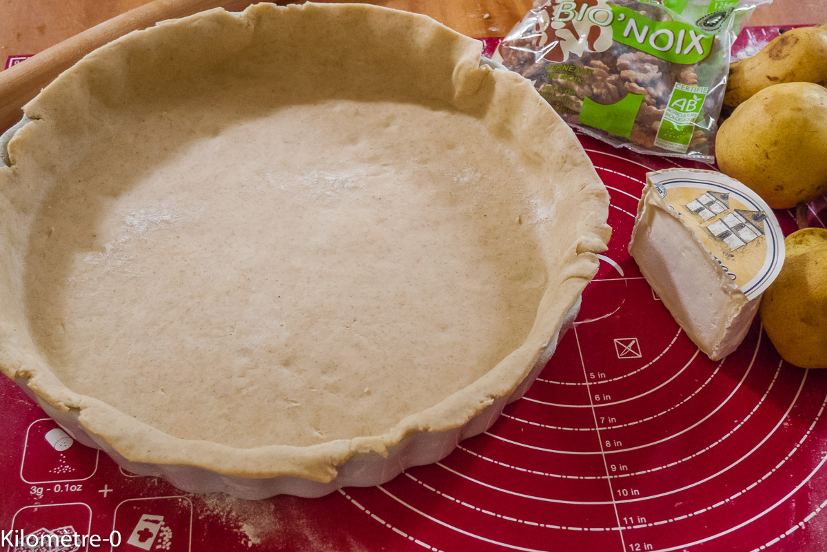 Photo de recette de pâte à tarte bio de Kilomètre-0, blog de cuisine réalisée à partir de produits locaux et issus de circuits courts