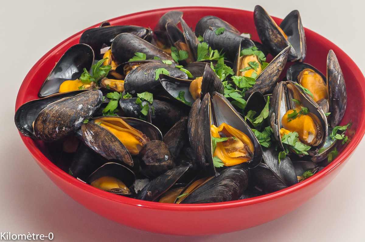 Photo de recette de moules au cidre de Kilomètre-0, blog de cuisine réalisée à partir de produits locaux et issus de circuits courts