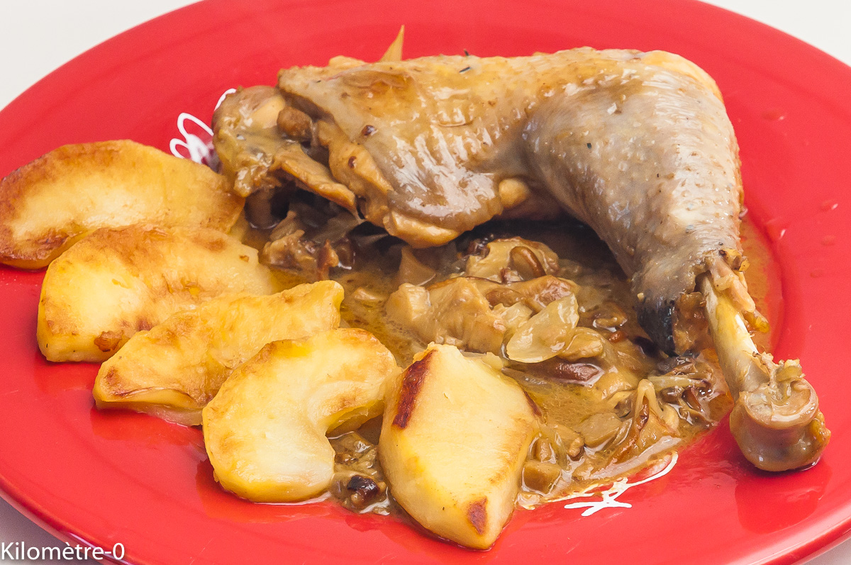 Photo de recette de poulet, vallée d'Auge, pommes bio de Kilomètre-0, blog de cuisine réalisée à partir de produits locaux et issus de circuits courts