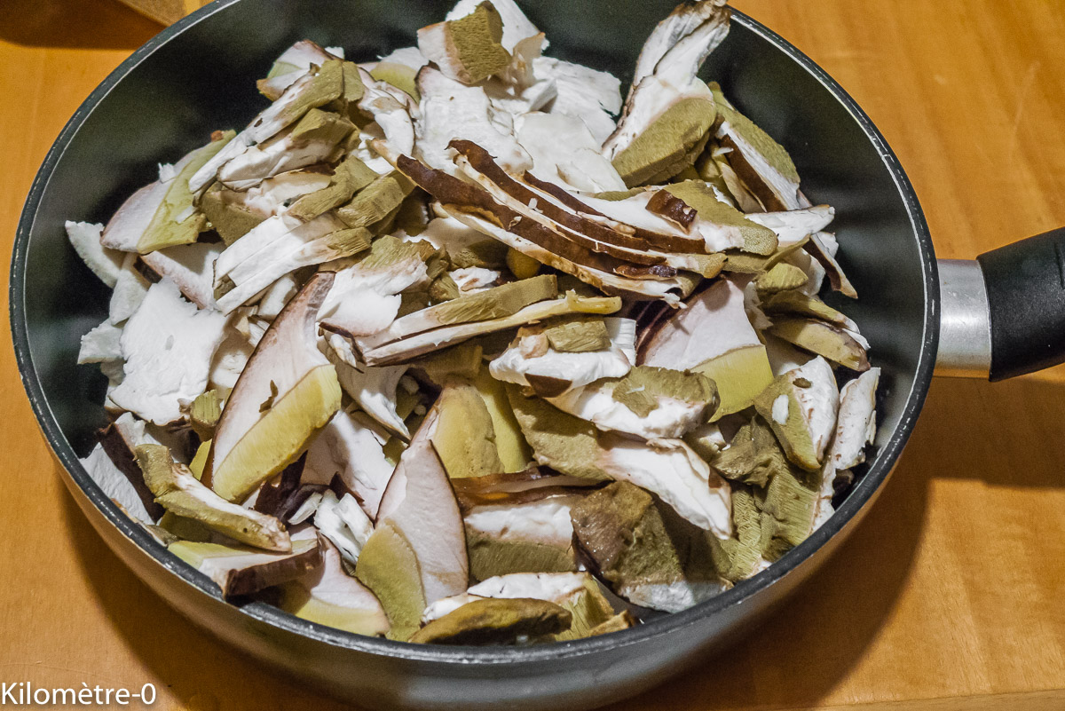 Photo de recette de cèpes de Kilomètre-0, blog de cuisine réalisée à partir de produits locaux et issus de circuits courts