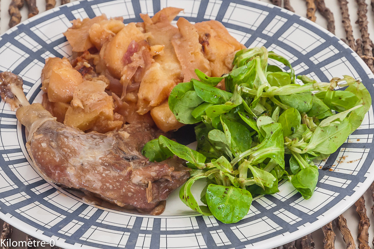 Photo de recette de salade, canard, coing de Kilomètre-0, blog de cuisine réalisée à partir de produits locaux et issus de circuits courts
