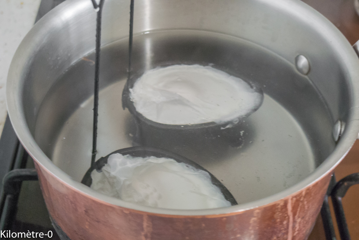 Photo de recette d'oeuf poché de Kilomètre-0, blog de cuisine réalisée à partir de produits locaux et issus de circuits courts