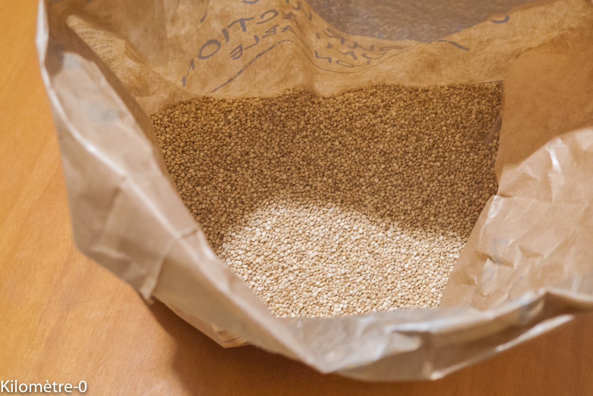 Photo de recette de quinoa de Kilomètre-0, blog de cuisine réalisée à partir de produits locaux et issus de circuits courts