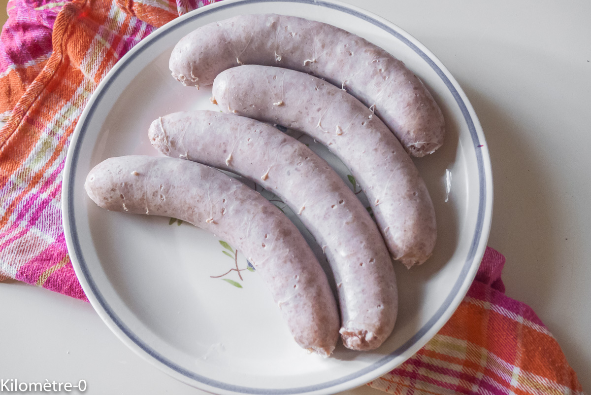 Photo de recette de saucisses de Kilomètre-0, blog de cuisine réalisée à partir de produits locaux et issus de circuits courts