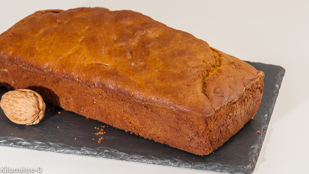Photo de recette de cake, noix, orange de Kilomètre-0, blog de cuisine réalisée à partir de produits locaux et issus de circuits courts