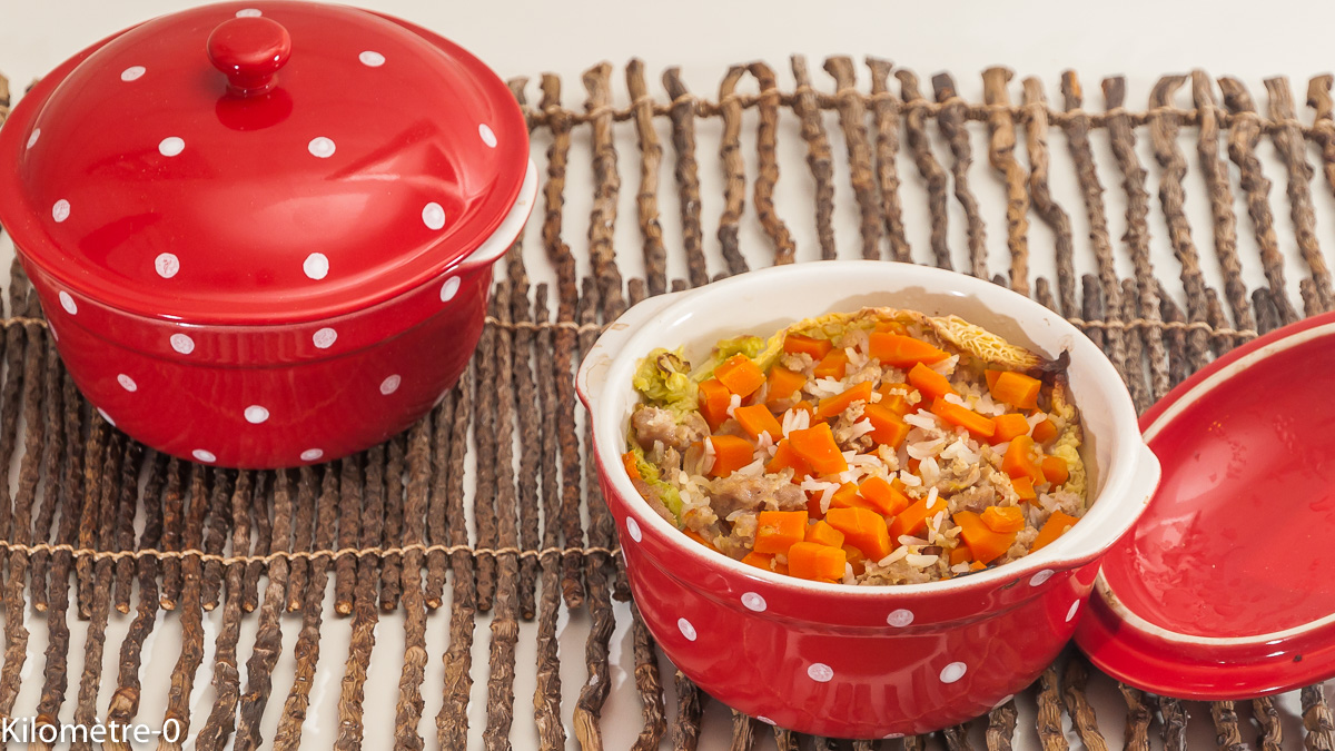 Photo de recette de chou frisée, bio, saucisse, facile, riz, de Kilomètre-0, blog de cuisine réalisée à partir de produits locaux et issus de circuits courts