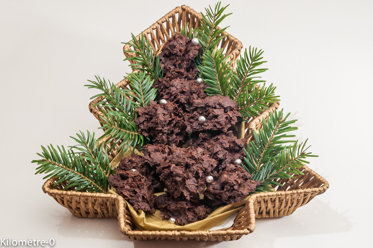 Photo de recette de roses des sables, facile, chocolat maison, rapide, bouchées de Noël, Kilomètre-0, blog de cuisine réalisée à partir de produits locaux et issus de circuits courts