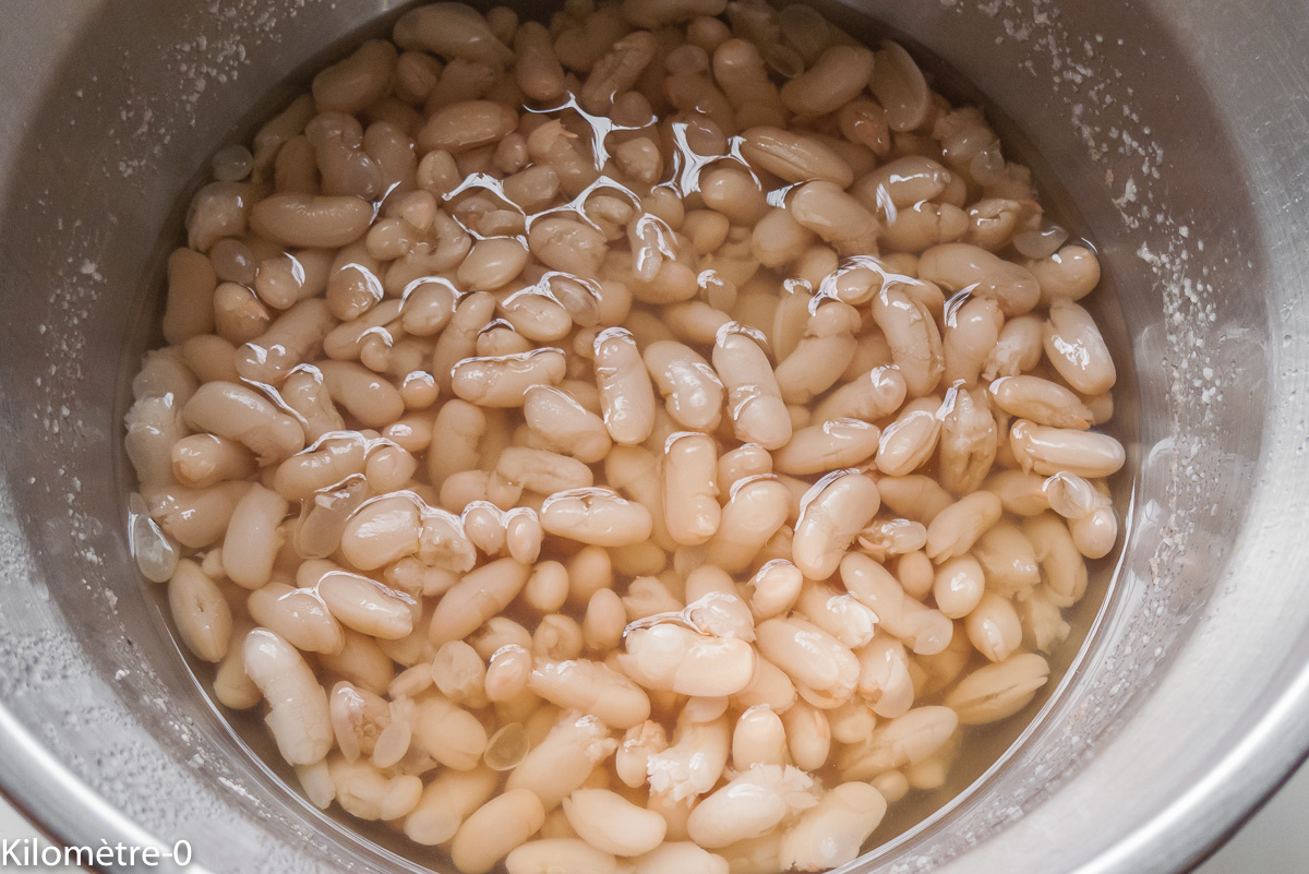 Photo de recette de haricots blancs de Kilomètre-0, blog de cuisine réalisée à partir de produits locaux et issus de circuits courts